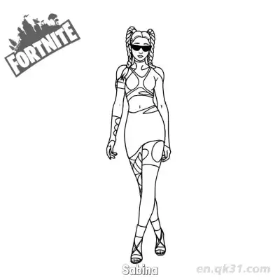 Free printable Sabina 01 Coloring Page - Free PDF Printable Fortnite Coloring Sheets coloring page